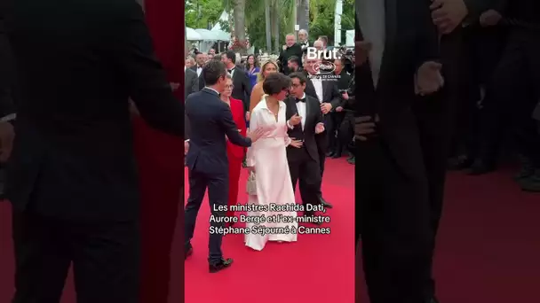 Les ministres Rachida Dati, Aurore Bergé et l’ex-ministre Stéphane Séjourné au Festival de Cannes.