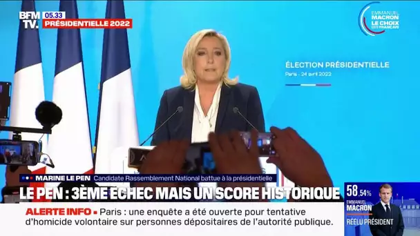 Présidentielle 2022: pourquoi Marine Le Pen parle d'une "éclatante victoire" malgré sa défaite