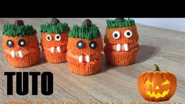 ♡• CUPCAKE HALLOWEEN FACILE EN FRANCAIS DECORATION CITROUILLE •♡