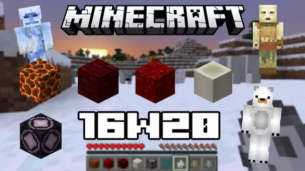 Minecraft 1.10 16w20 - Ours, fossiles, magma, mine d&#039;or, gravité