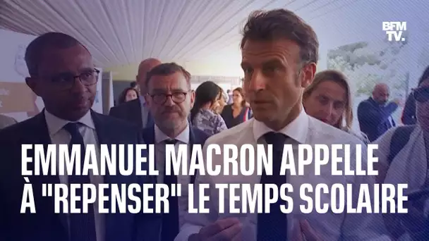 Emmanuel Macron appelle à "repenser" le temps scolaire et la durée des vacances