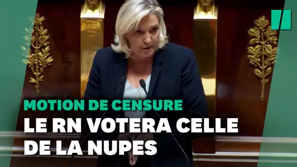 Marine Le Pen annonce que le Rassemblement national votera la motion de censure de la NUPES