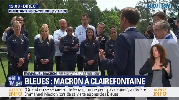 Emmanuel Macron aux Bleues: 'C&#039;est maintenant qu&#039;il faut gagner'