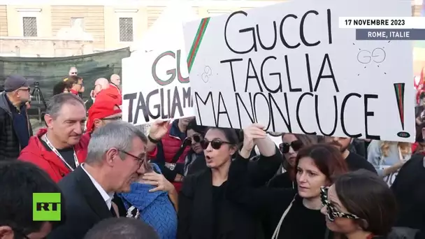 Italie:manifestation des travailleurs italiens contre le projet budgétaire du gouvernement pour 2024