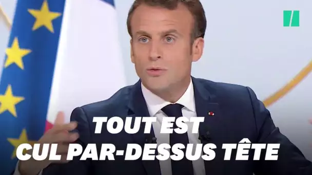 Pour Macron, les Français pensent que "tout est cul par-dessus tête"