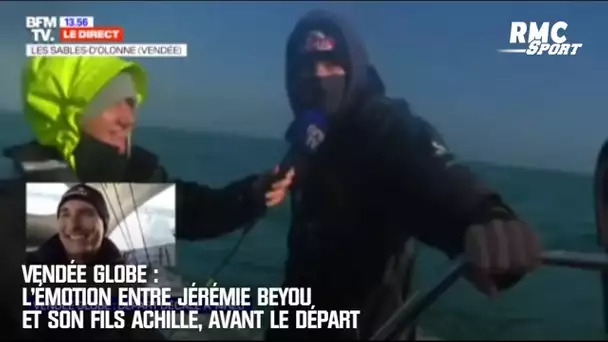 Vendée Globe : L'émotion entre Jérémie Beyou et son fils Achille, avant le départ