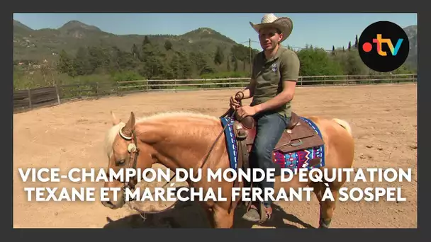 Il est vice-champion du monde d'équitation texane (reining) et maréchal ferrant