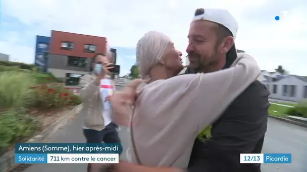 Arrivé à Amiens, Loïc a parcouru 711 km à pied pour sa cousine et pour la recherche contre le cancer