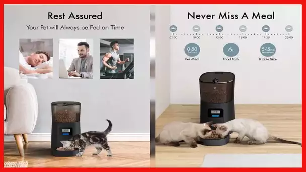 PETLIBRO Automatic Cat Feeder, 6L Auto Pet Cat Dry Food Dispenser with Clog-Free Design