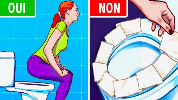 Cesse de Mettre du Papier Toilette Sur la Lunette Des Toilettes Publiques