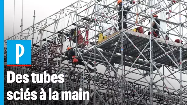 Notre-Dame de Paris : les « écureuils » s’attaquent à l’échafaudage