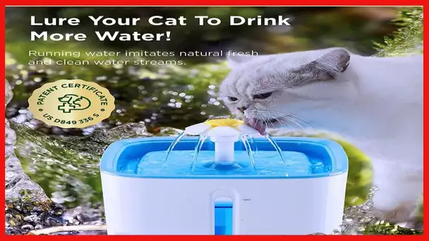 Ciays Cat Water Fountain, Automatic Pet Water Fountain, 84oz/2.5L