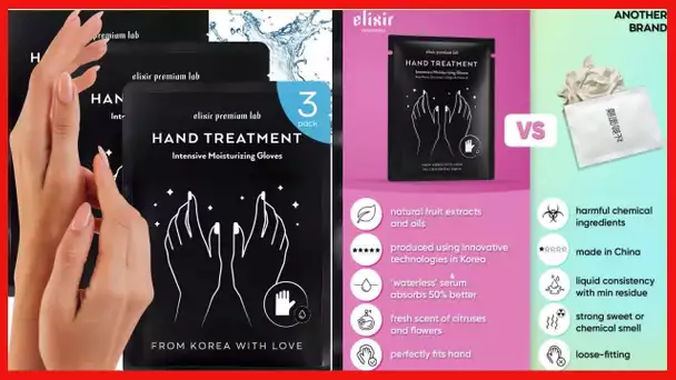 Moisturizing Hand Mask for Dry Cracked Hands & Nails - Hydrating Spa Treatment - Korean Collagen