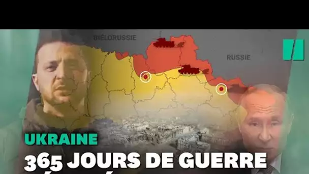 Une année de guerre en Ukraine résumée en cartes