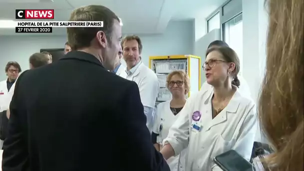 Crise des hôpitaux : Emmanuel Macron interpellé à la Pitié-Salpêtrière