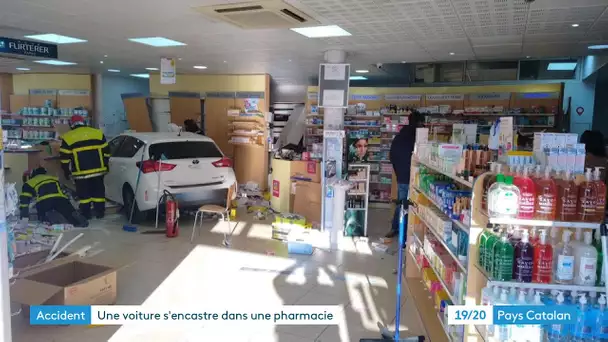 Voiture folle dans pharmacie à Bompas (Pyrénées-Orientales)