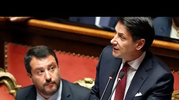 Le Premier ministre italien, Giuseppe Conte, annonce devant le Sénat qu'il va démissionner