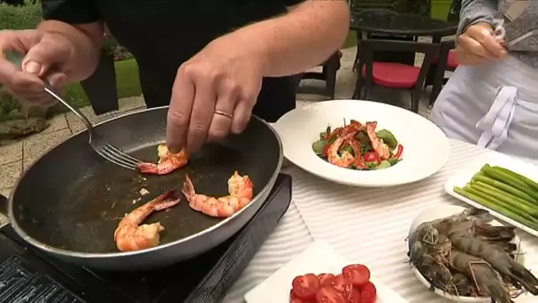 Verdurette printanière aux gambas