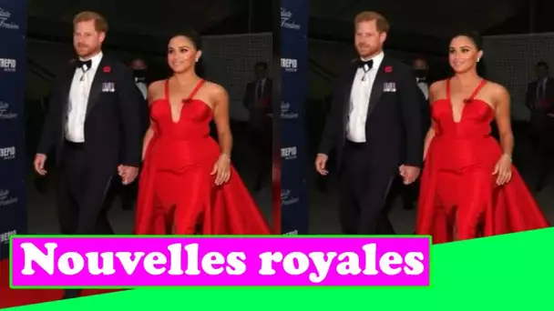 Harry porte des médailles en smoking au gala avec Meghan après l'interdiction de l'uniforme militair