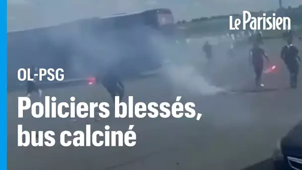 Rixe entre supporters de l'OL et Paris : un bus calciné, 8 policiers légèrement blessés