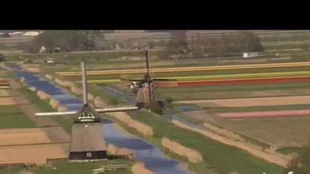 Pays-Bas : moulins à vent à Anna Poulowna