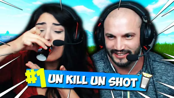 UN KILL ELLE PRENDS UN SH0T SUR FORTNITE / CHALLENGE ALC00L EN COUPLE !