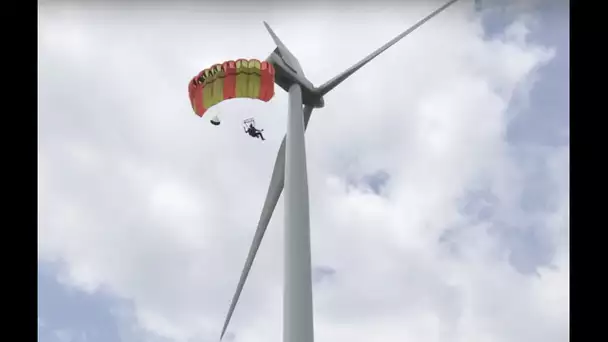 Sauter en parachute depuis une éolienne : INSIDE dans le BASE JUMP SAUVAGE