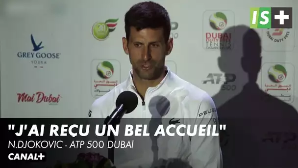 N.Djokovic : "J'ai reçu un bel accueil" - ATP 500 Dubaï