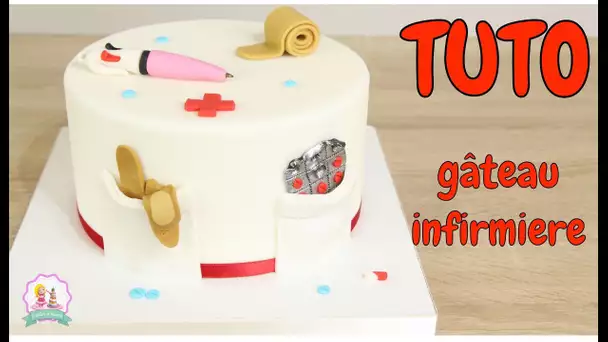♡• TUTORIEL DECORATION PATE À SUCRE GÂTEAU CAKE DESIGN INFIRMIERE  •♡