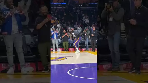 Lebron James and the LAKERS having fun with AMAZING Pre-Game shot! | #shorts