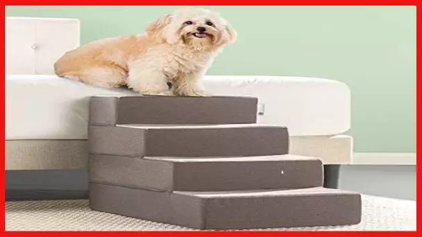 Zinus Easy Pet Stairs / Pet Ramp / Pet Ladder, Large, Sand