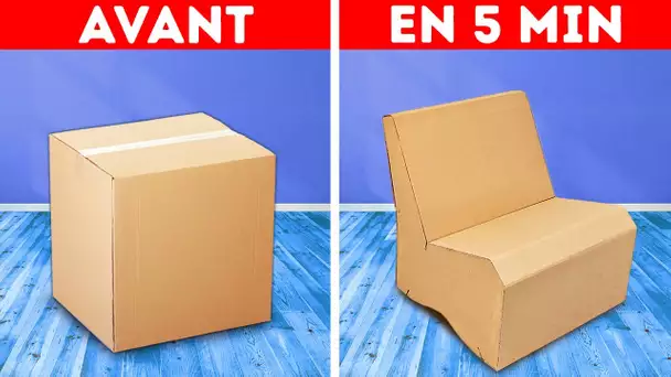 MEUBLES DIY BON MARCHÉ EN CARTON ET CRÉATIONS DE DÉCORS POUR LA MAISON