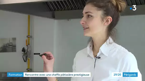 Jessica Prealpato, championne du monde de pâtisserie en visite à l'école hôtelière de Boulazac