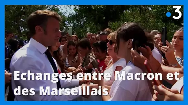 Echanges entre le président de la République, Emmanuel Macron, et les Marseillais