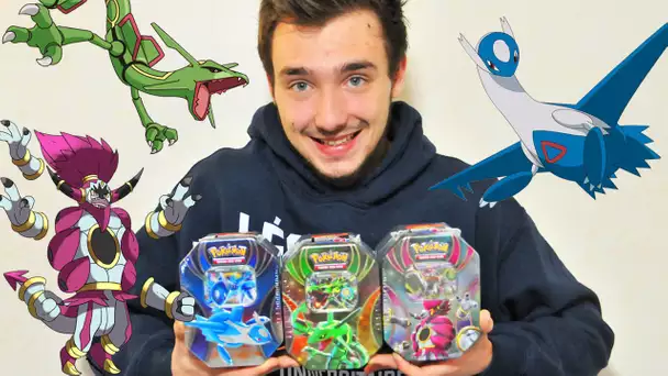 Ouverture de 3 Pokébox RAYQUAZA EX ! HOOPA EX ! LATIOS EX ! MEILLEURE OUVERTURE DE POKEBOX !