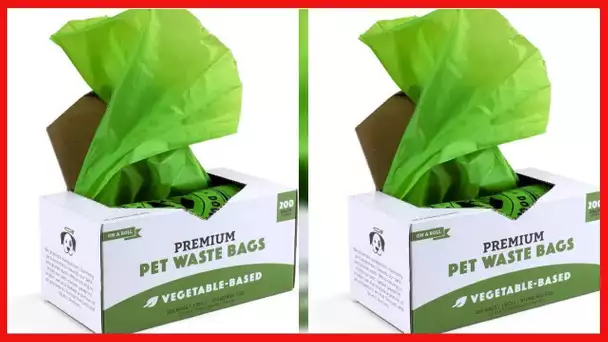 Certified Home Compostable Dog Poop Bags | Dog Waste Bags | Unscented, 38% Vegetable-Based