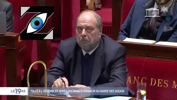 [Zap Actu]  E. Dupond-Moretti adresse deux bras d’honneur à un député LR à l’Assemblée (08/03/23)
