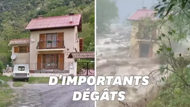 Ces images avant/après montrent l'ampleur des destructions dans les Alpes-Maritimes