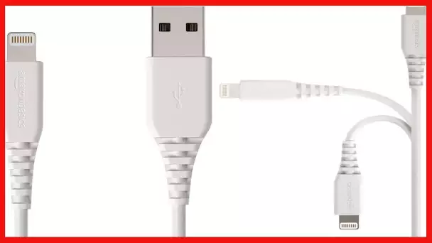 Amazon Basics MFi-Certified Lightning to USB A Cable for Apple iPhone and iPad - 4 Inches
