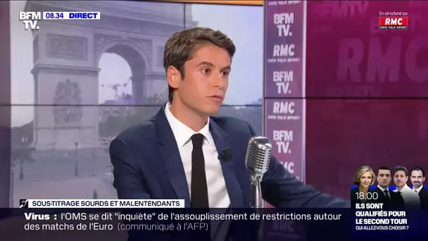 Gabriel Attal face à Jean-Jacques Bourdin sur RMC et BFMTV