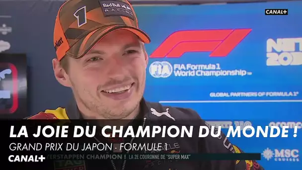 La joie du double champion du monde Max Verstappen ! - Grand Prix du Japon - F1