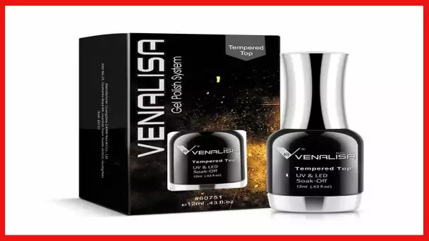 VENALISA 12ML No Wipe Tempered Top Coat, Scratch Resistant Long Lasting High Gloss Soak Off Clear