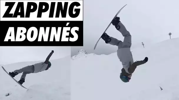 C'EST SON PREMIER BACKFLIP EN SNOWBOARD !