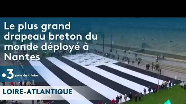 Le plus grand drapeau breton du monde déployé à Nantes