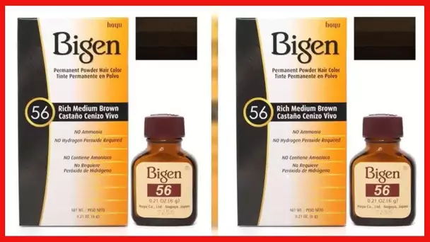 Bigen Hair Color Powder #56 Rich Medium Brown - 1 pc,(Hoyu)