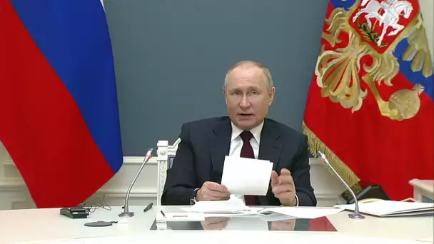Vladimir Poutine prend la parole lors du sommet sur le climat organisé par Joe Biden