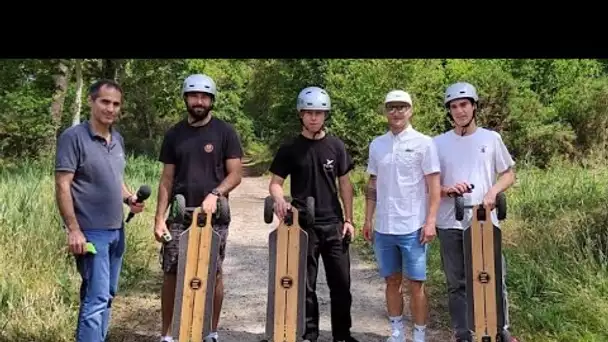 Balade en forêt en skate-board électrique à Seignosse dans les Landes