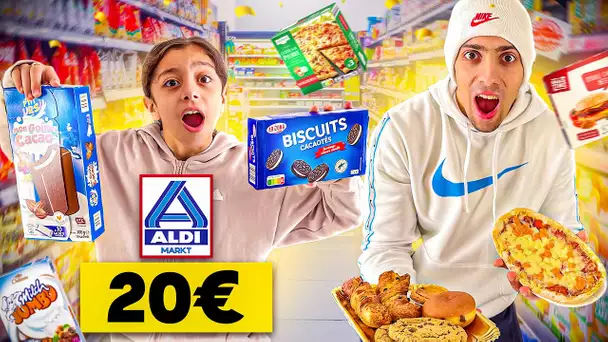 ON DÉVALISE ALDI avec 20€ 😱 (Pizza, Cookie, Pate fromage…) Il on recopié LIDL ?