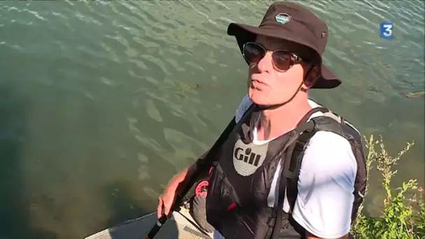 De passage en Bourgogne, Claude Dhondt traverse la France en stand-up paddle