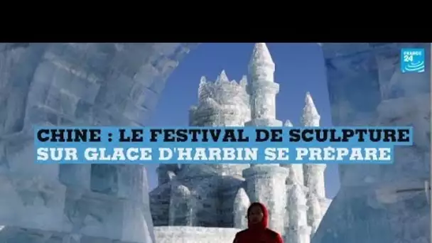 Chine : sur la rivière gelée d'Harbin, le festival de sculpture de glace se prépare